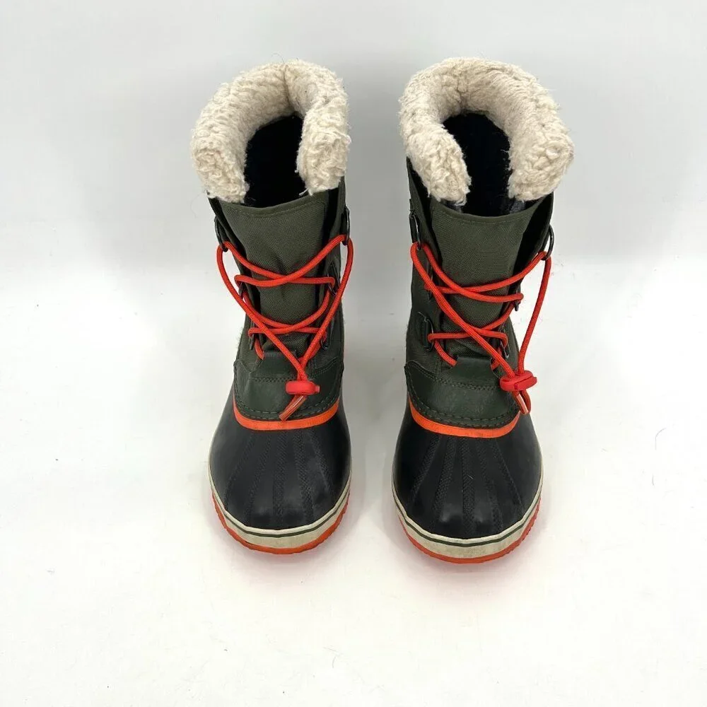 SOREL Women's Green Yoot Pac Lined Waterproof Nylon Surplus Winter Boots Size 6